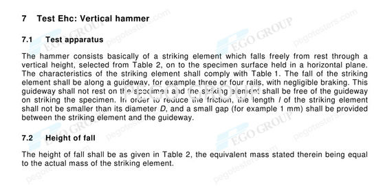 IEC60068-2-75 Clause 7 Test Ehc Mechanical Impact Testing IK Vertical Impact Test Apparatus