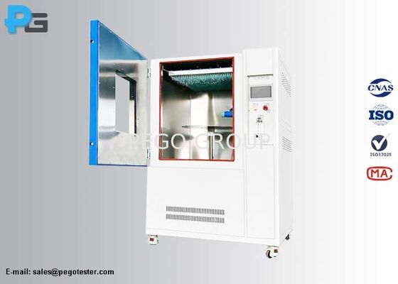 IEC60529 SUS304 paslanmaz çelik ve PLC dokunmatik ekran kontrolü ile IPX1 IPX2 testleri için dikey yağmur test odası